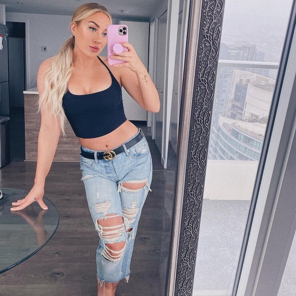 Light wash Bf style jeans mid rise from garage - Picture 1 of 4